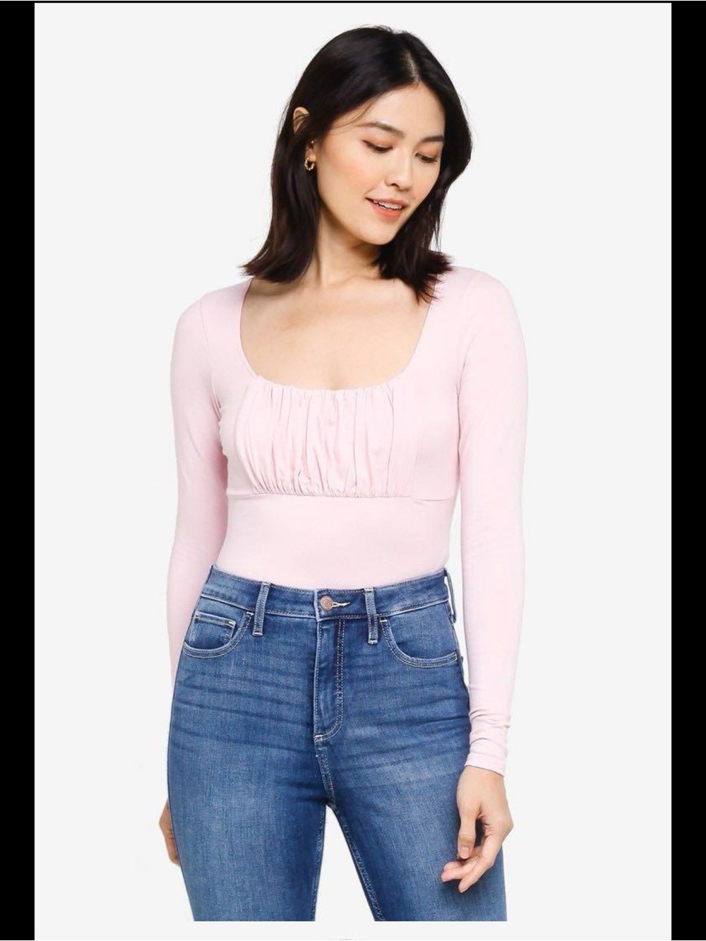 Hollister pink long-sleeve bodysuit Size L